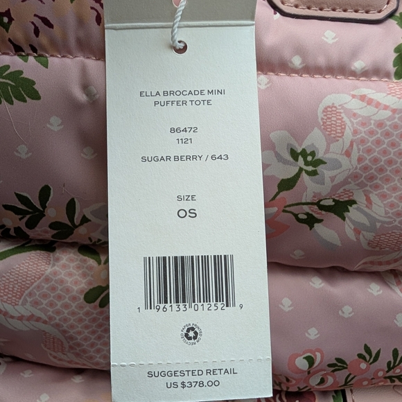 NWT Tory Burch Ella Brocade Mini Puffer Tote Bag In Sugar Berry - Picture 5 of 5